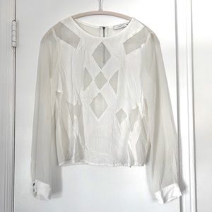 Lush White Sheer Cut-out Top